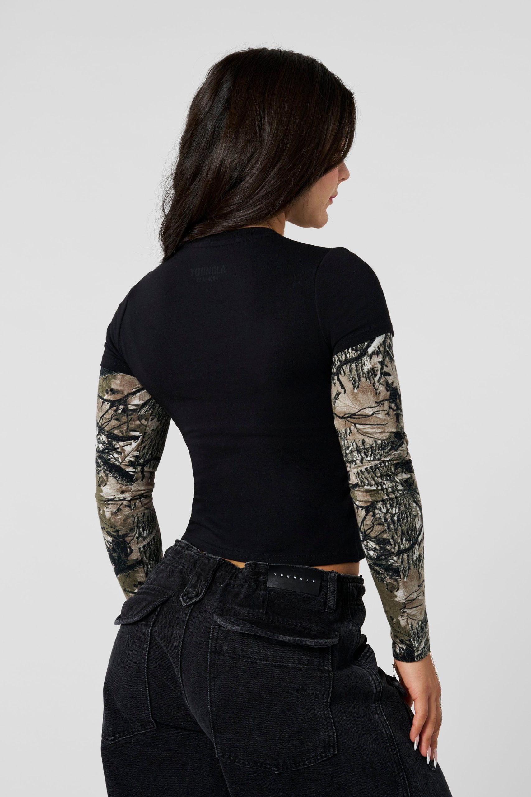 W4293 - Camo Twofer Baby Tee - Image 7